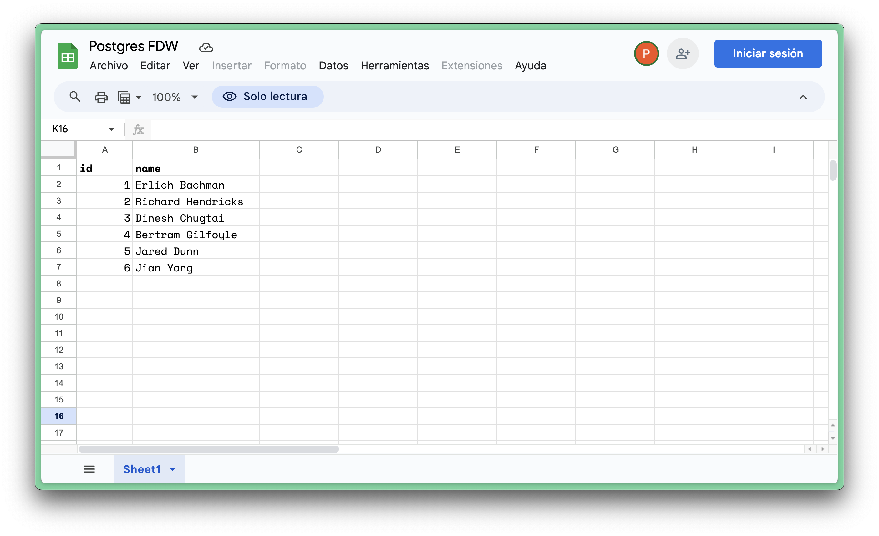 Google Sheet